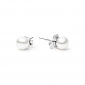 Cercei perle naturale albe 6 mm si argint DiAmanti EFB06-W-G